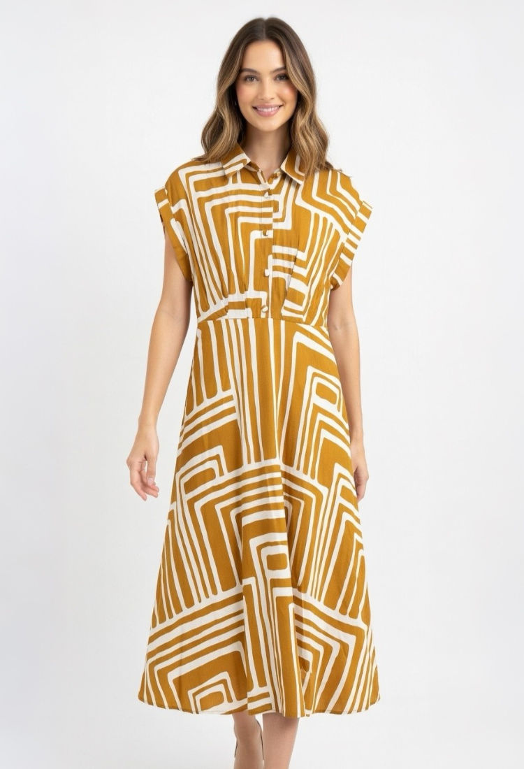 Vestido Estampado Retro