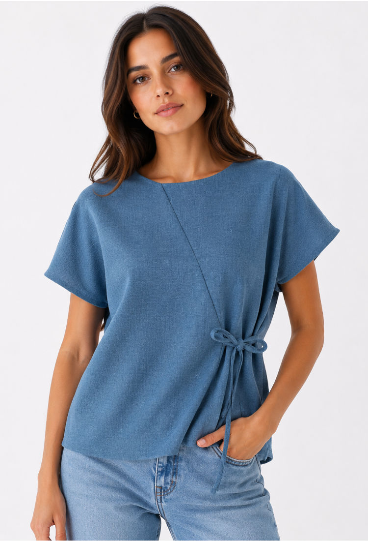 Blusa Asimétrica Con Listón