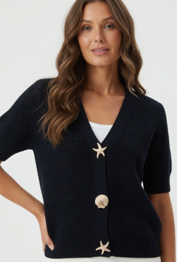 Blusa Botones Dorados Playa