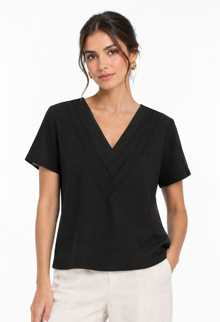 Blusa Triple Tablón Negro